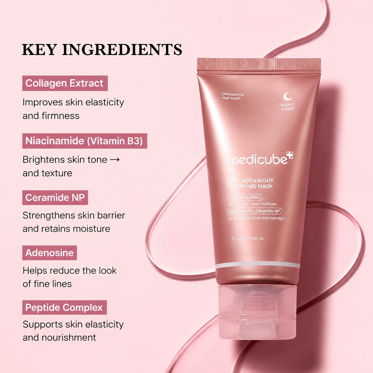 Medicube Pink Therapy Collagen Night Wrapping Face Mask